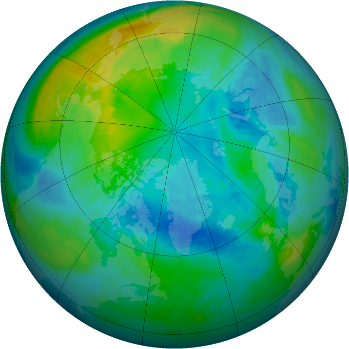 Arctic ozone map for 17 October 1980
